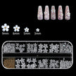 250Pcs 12 Styles 3D Acrylic White Flowers for Nails, 3D White Flower Nail Art Charms Nail Charms Flat Nails Accessories for DIY Nail Art Designs Jewelry Making with Golden Small Balls