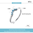 Simple Geometric Blue Zircon Ring S925 Sterling Silver Rings for Women Girls Female Stack-Ablewedding Engagement Gift