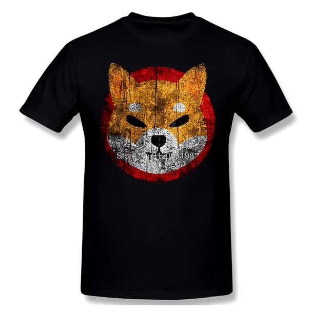 Men Shib Coin Shiba Crypto Doge Killer Black T-Shirt Shiba Inu Coin Cool Tshirt Pure Cotton Tees Harajuku Shirt