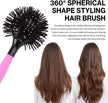 3D round Curl Hair Brushes,360° Spherical Shape Styling Hair Brush for Women Detangling Hairbrush Spherical Ball Brush Salon round Hair Curling Curler for Curly/Long/Wet/Dry Hair