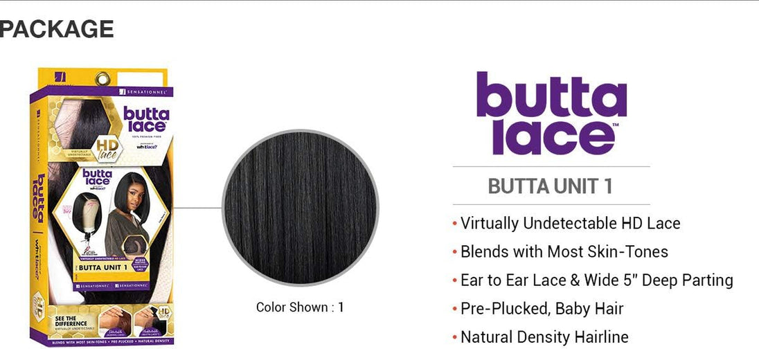Synthetic HD Lace Front Wig - BUTTA UNIT 1 (1B off Black)