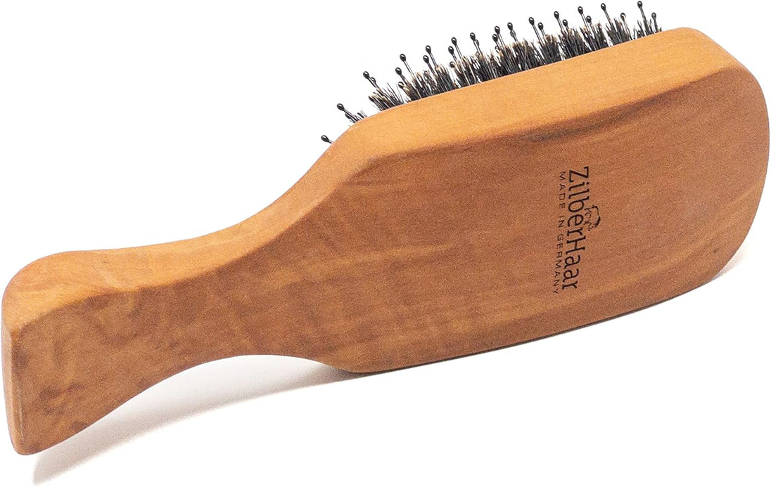 - Major Hair & Beard Brush for Thick Hair - Boar Bristles, Pearwood, Cushion & Nylon Pins - Detangling & Styling - Made in Germany