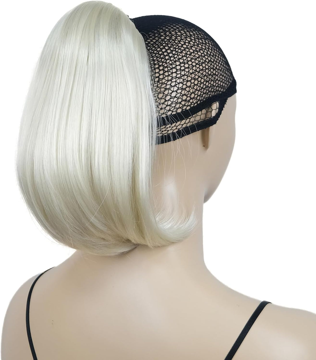 12" Straight Wavy Styled Clip in Claw Ponytail Hair Extension Synthetic Hairpiece (Pale Blonde)