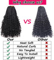 14 Inch Boho Box Braids Crochet Hair 8 Packs Bohomian Crochet Box Braids Curly Ends Pre-Looped Messy Goddess Box Braids Hair Extension for Women 1B#