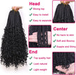 14 Inch Boho Box Braids Crochet Hair 8 Packs Bohomian Crochet Box Braids Curly Ends Pre-Looped Messy Goddess Box Braids Hair Extension for Women 1B#