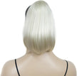12" Straight Wavy Styled Clip in Claw Ponytail Hair Extension Synthetic Hairpiece (Pale Blonde)