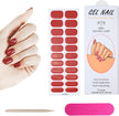 22 PCS Semi Cured Gel Nail Strips Kit, Waterproof Gel Nail Stickers UV Light Required, DIY Short Nail Polish Strips, Self Adhesive Gel Nail Wraps with Nail File & Stick (Red)