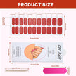22 PCS Semi Cured Gel Nail Strips Kit, Waterproof Gel Nail Stickers UV Light Required, DIY Short Nail Polish Strips, Self Adhesive Gel Nail Wraps with Nail File & Stick (Red)