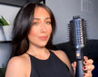 . Hot Air Blowout Brush All-In-One Hair Dryer Blower Volumizer Straightener Curler Professional Salon Negative Ion Technology Ceramic Coating Hot Air Brush for Fine to Thick Hair Brosse Sechoir Cheveux Rose Gold Cleaning Tool