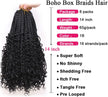 14 Inch Boho Box Braids Crochet Hair 8 Packs Bohomian Crochet Box Braids Curly Ends Pre-Looped Messy Goddess Box Braids Hair Extension for Women 1B#