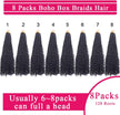 14 Inch Boho Box Braids Crochet Hair 8 Packs Bohomian Crochet Box Braids Curly Ends Pre-Looped Messy Goddess Box Braids Hair Extension for Women 1B#