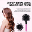 3D round Curl Hair Brushes,360° Spherical Shape Styling Hair Brush for Women Detangling Hairbrush Spherical Ball Brush Salon round Hair Curling Curler for Curly/Long/Wet/Dry Hair