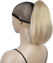 12" Straight Wavy Styled Clip in Claw Ponytail Hair Extension Synthetic Hairpiece (24BT613 Blonde Mix)