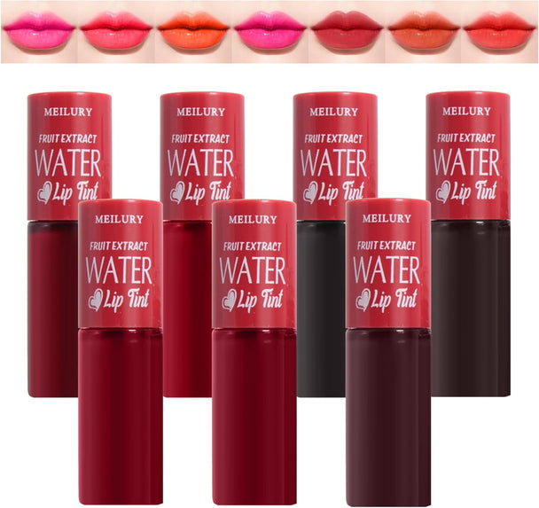 7 Colors Korean Lip Tint Stain Set Long-Lasting Waterproof Velvet Lip Tint Moisturizing Lip Gloss Set，Multi-Use Lip and Cheek Tint for Women Daily Lip Makeup