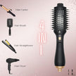 . Hot Air Blowout Brush All-In-One Hair Dryer Blower Volumizer Straightener Curler Professional Salon Negative Ion Technology Ceramic Coating Hot Air Brush for Fine to Thick Hair Brosse Sechoir Cheveux Rose Gold Cleaning Tool