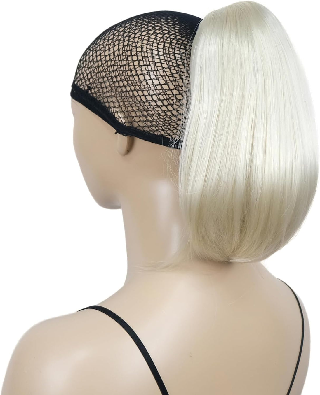 12" Straight Wavy Styled Clip in Claw Ponytail Hair Extension Synthetic Hairpiece (Pale Blonde)