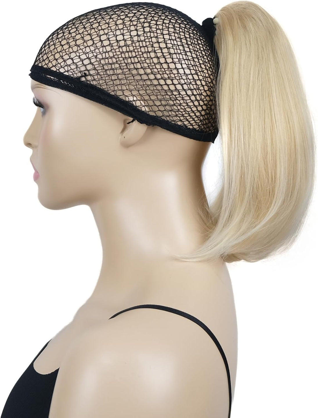 12" Straight Wavy Styled Clip in Claw Ponytail Hair Extension Synthetic Hairpiece (24BT613 Blonde Mix)