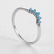 Simple Geometric Blue Zircon Ring S925 Sterling Silver Rings for Women Girls Female Stack-Ablewedding Engagement Gift